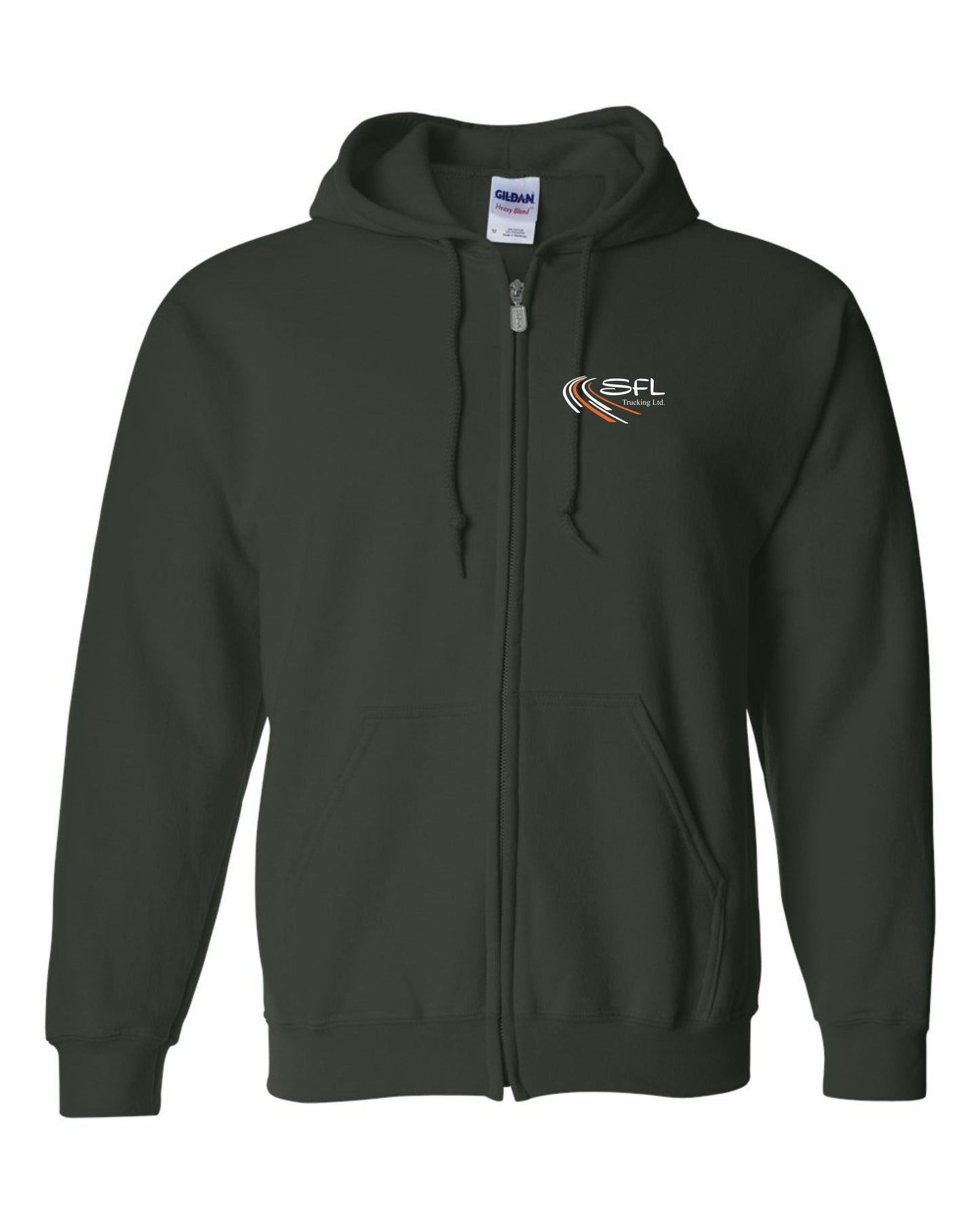 FULL ZIP HOODED SWEATSHIRT - 1860 - UNISEX - SFL TRUCKING LOGO - EMB