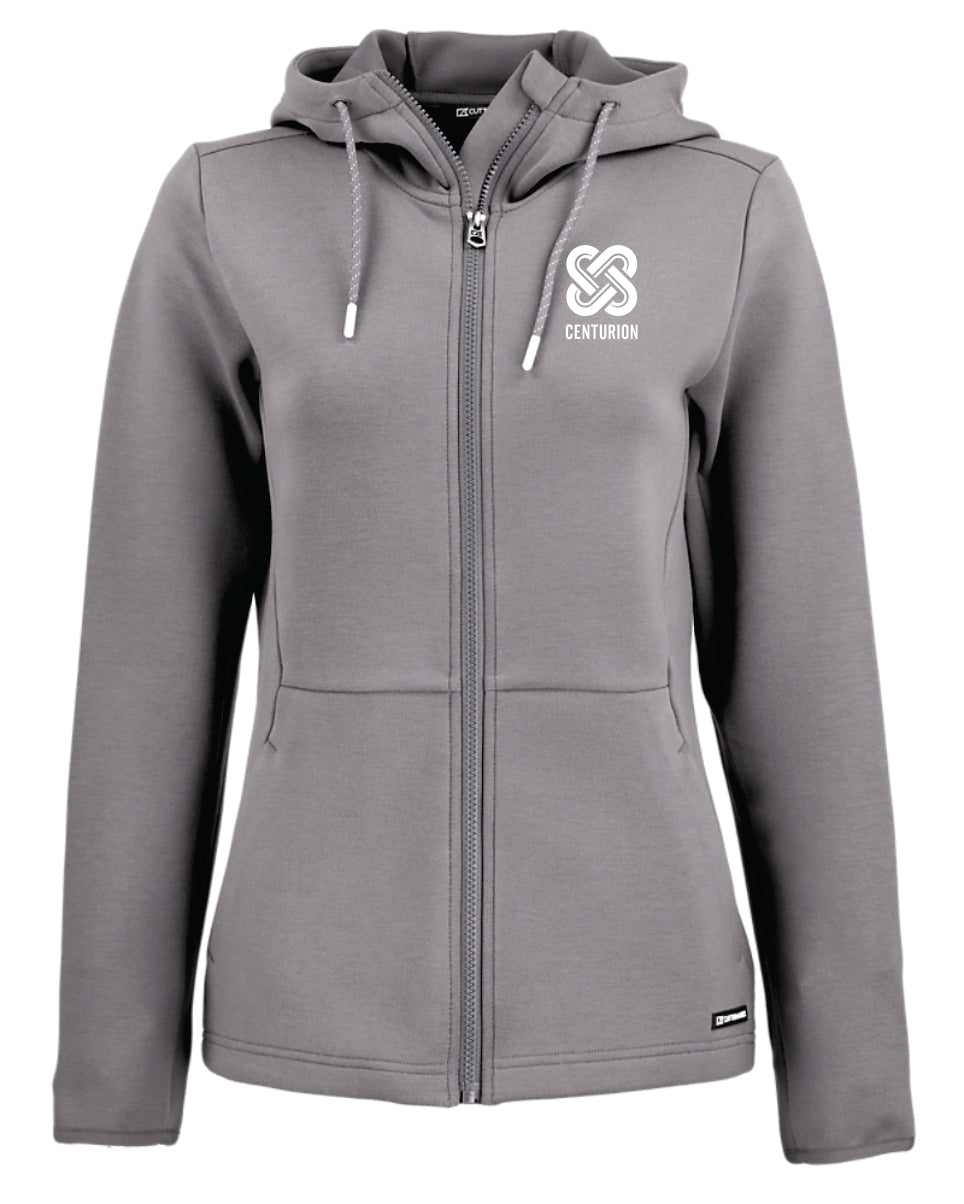 *NEW* WOMEN'S CUTTER & BUCK FULL ZIP HOODED JACKET - LCK00194 - CENTURION - EMB