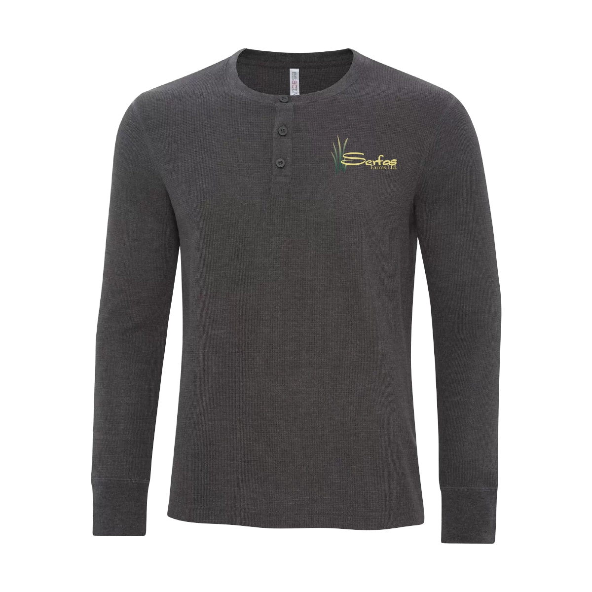 MEN'S VINTAGE THERMAL LONG SLEEVE HENLEY - ATC8064 - SERFAS FARMS - EMB