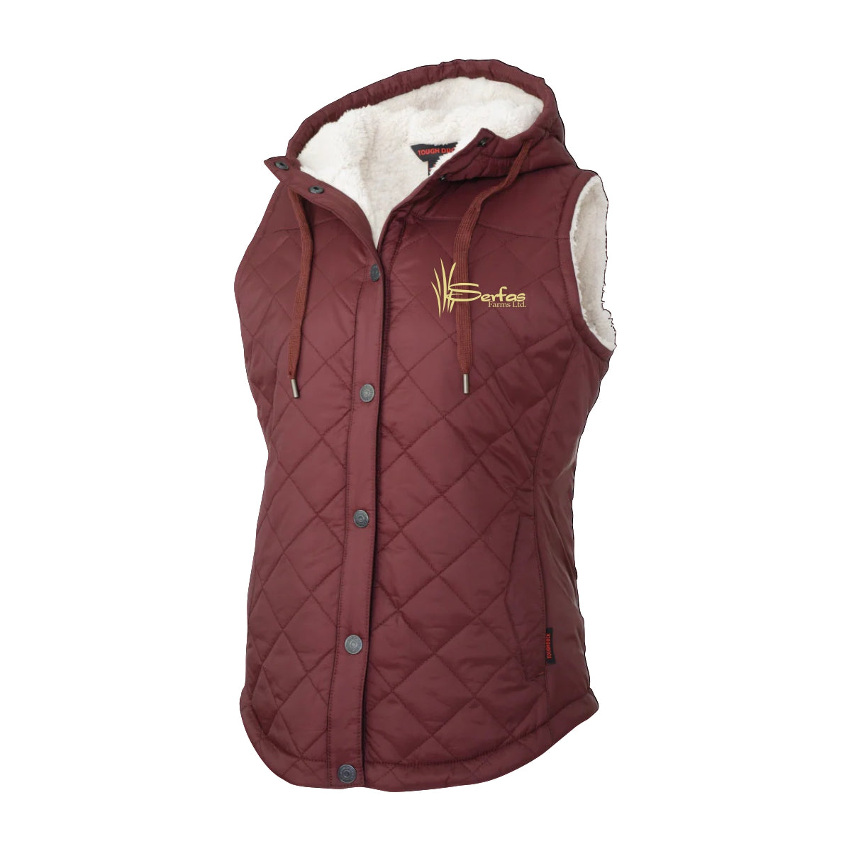 WOMEN'S TOUGH DUCK QUILTED SHERPA LINED VEST - WV10 - SERFAS FARMS - EMB