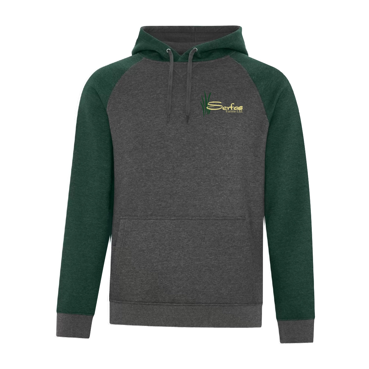 UNISEX VINTAGE TWO-TONE HOODIE - F2044 - SERFAS FARMS - EMB