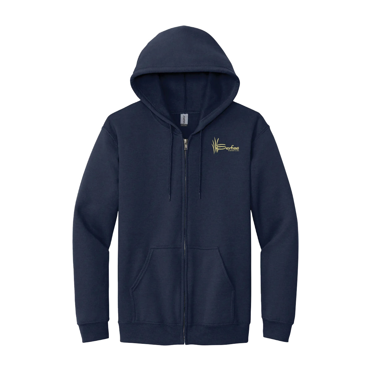 UNISEX GILDAN FULL ZIP HOODED SWEATSHIRT - 1860 - SERFAS FARMS - EMB