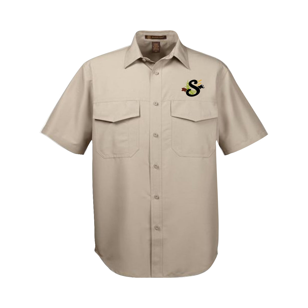 MEN'S HARRITON SHORT SLEEVE STAFF SHIRT - M580 - SLOMP FARMS - EMB