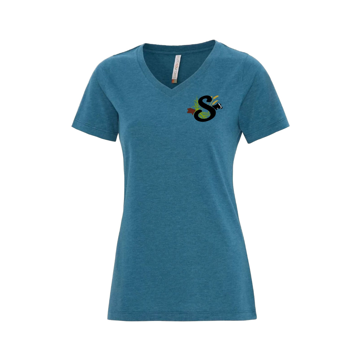 LADIES' RING SPUN V-NECK TSHIRT - ATC8001L - SLOMP FARMS - HP