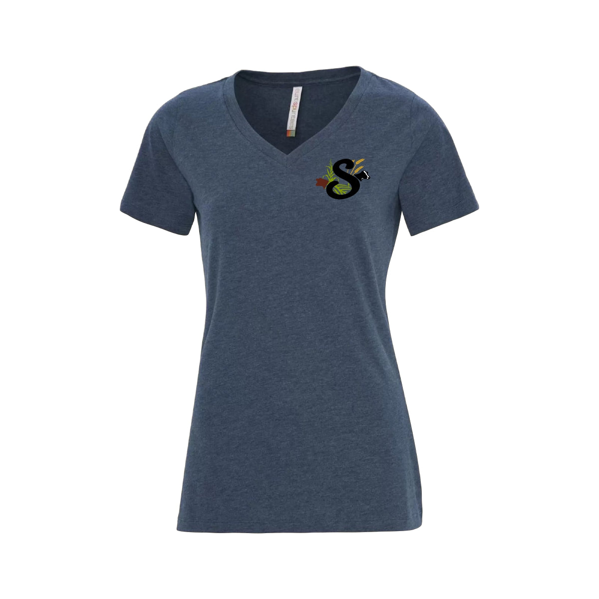 LADIES' RING SPUN V-NECK TSHIRT - ATC8001L - SLOMP FARMS - HP