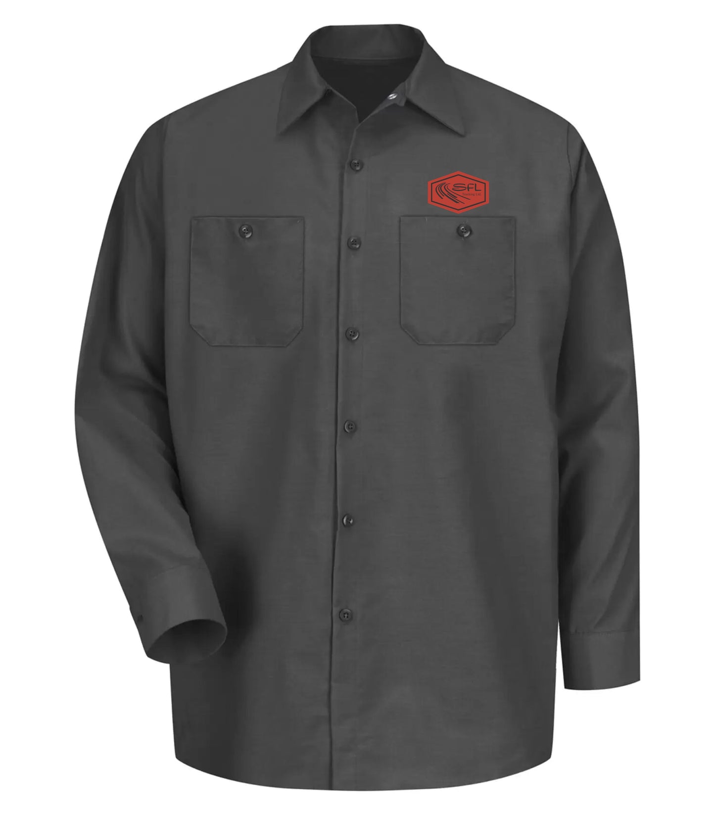 RED KAP INDUSTRIAL LONG SLEEVE WORK SHIRT - SP14 - SLF TRUCKING LOGO - LP