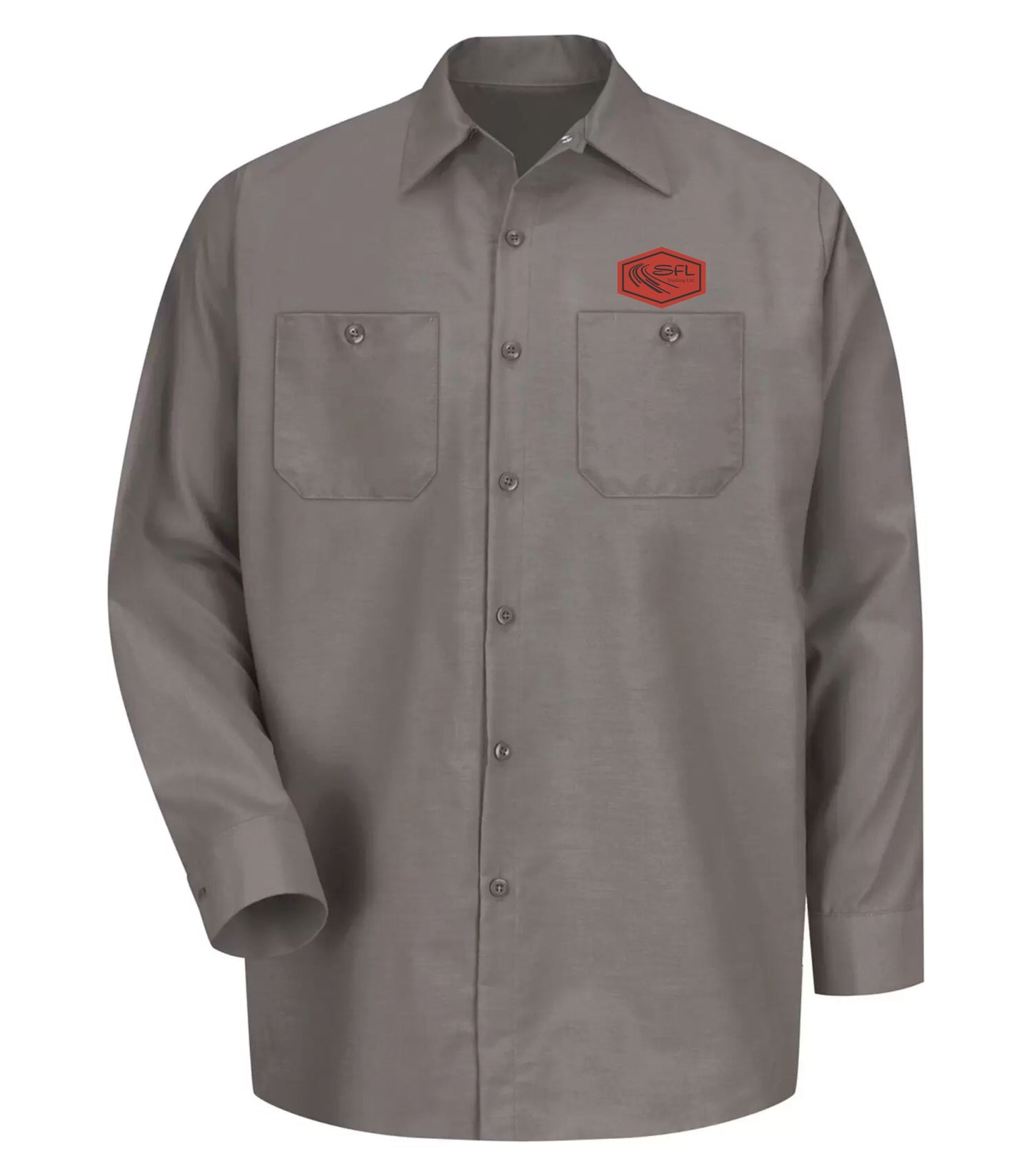 RED KAP INDUSTRIAL LONG SLEEVE WORK SHIRT - SP14 - SLF TRUCKING - PATCH