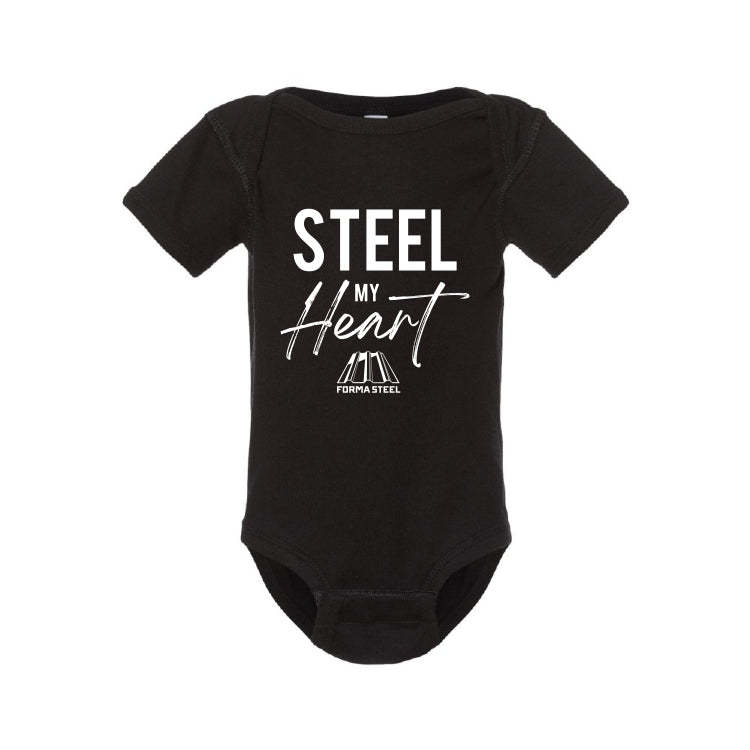 RABBIT SKINS INFANT RIB BODYSUIT - 4400 - STEEL MY HEART - HP