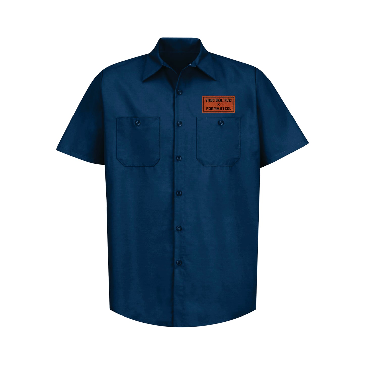 MEN'S RED KAP INDUSTRIAL SHORT SLEEVE WORK SHIRT - SP24 - STRUC. TRUSS & FORMA STEEL - PATCH