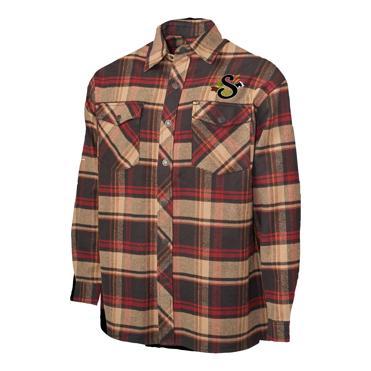 MEN'S TOUGH DUCK HEAVY FLANNEL OVERSHIRT - WS04 - SLOMP FARMS - EMB