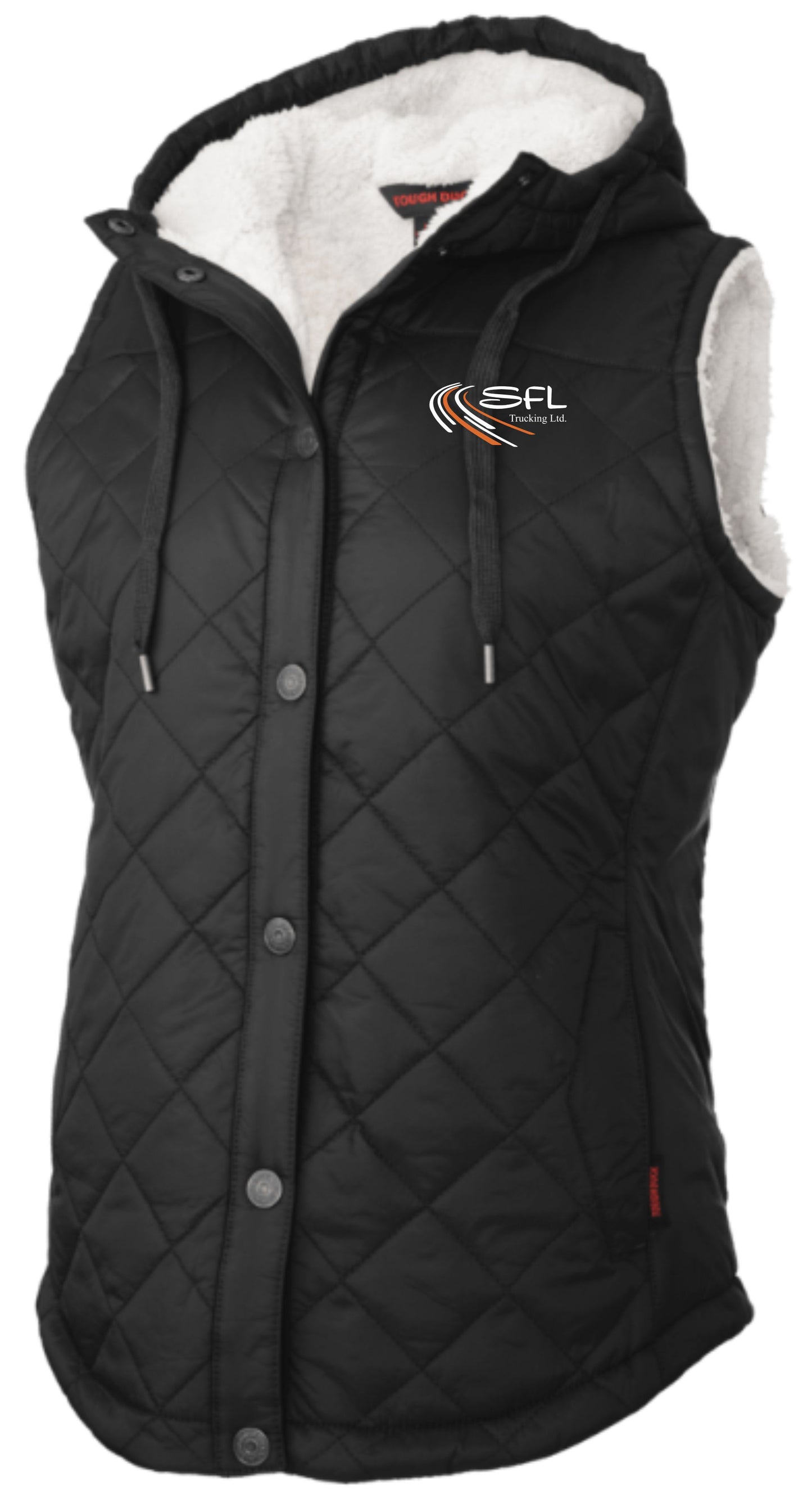 WOMEN'S TOUGH DUCK QUILTED SHERPA-LINED VEST - WV10 - SFL TRUCKING - EMB