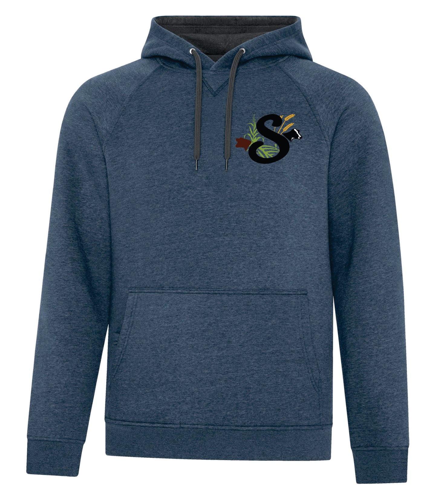 VINTAGE HOODED SWEATSHIRT - F2045 - UNISEX - SLOMP FARMS LOGO - EMB