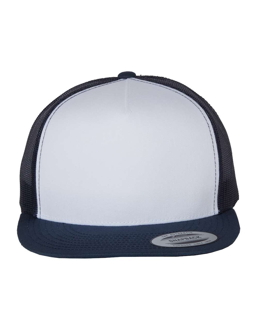 FLAT BRIM HAT - 6006 - CENTURION LOGO - COLOURED RECT. PATCH (SML) FULL FRONT