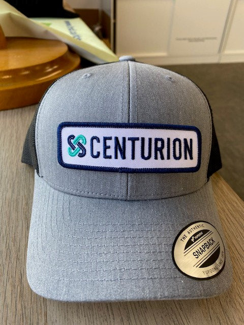 CURVED BRIM HAT - 6606 - CENTURION LOGO - COLOURED RECT. PATCH FULL FRONT