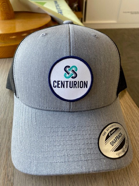 CURVED BRIM HAT - 6606 - CENTURION LOGO - COLOUR CIRCLE PATCH FULL FRONT