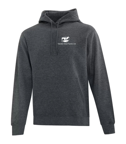 EVERYDAY FLEECE HOODED SWEATSHIRT - ATCF2500 - ADULT -VAN DEN DOOL FARMS LOGO - EMB