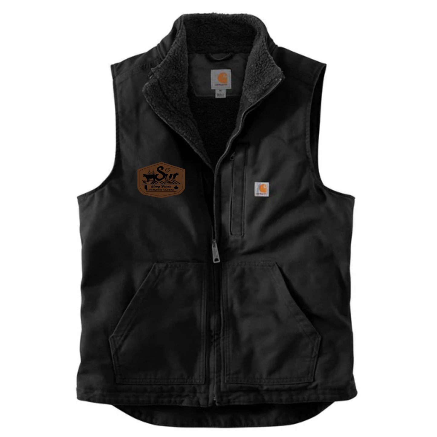 104277- Carhartt Washed Duck Sherpa Lined Mock Neck Vest - SLOMP FARMS - LP