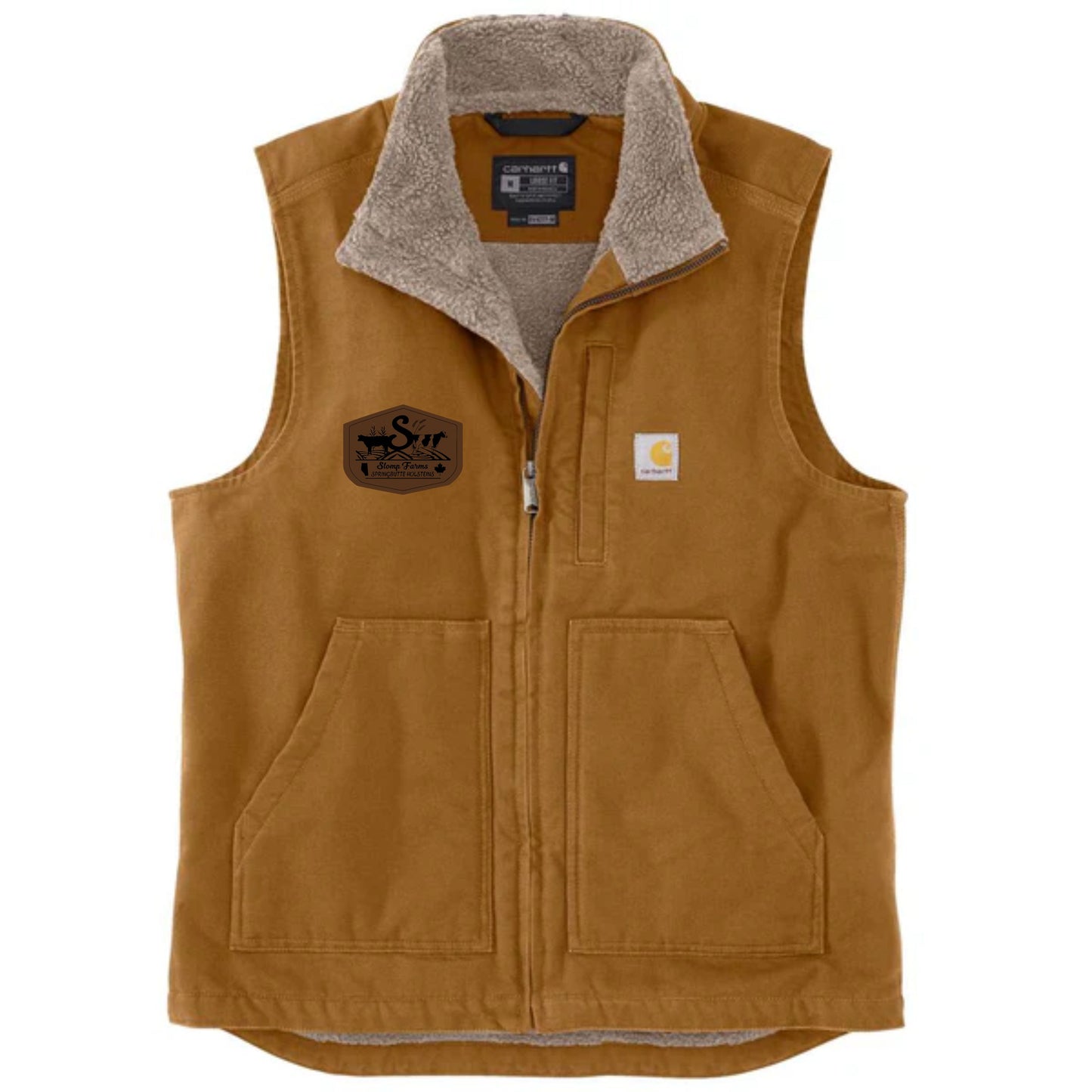 104277- Carhartt Washed Duck Sherpa Lined Mock Neck Vest - SLOMP FARMS - LP