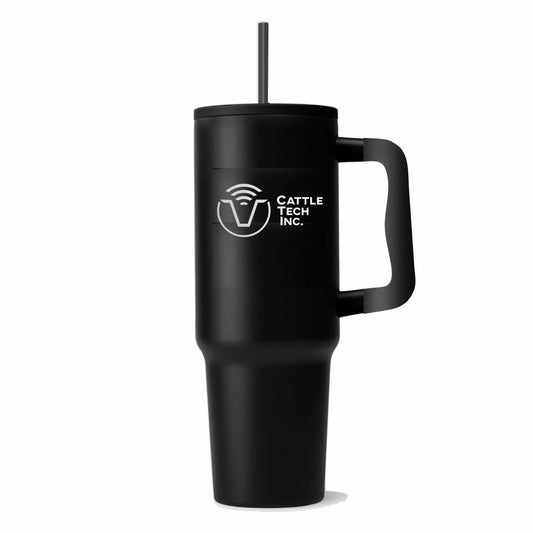 40oz. TUMBLER w/ HANDLE & STRAW - CATTLE TECH INC. - LASER ENGRAVE