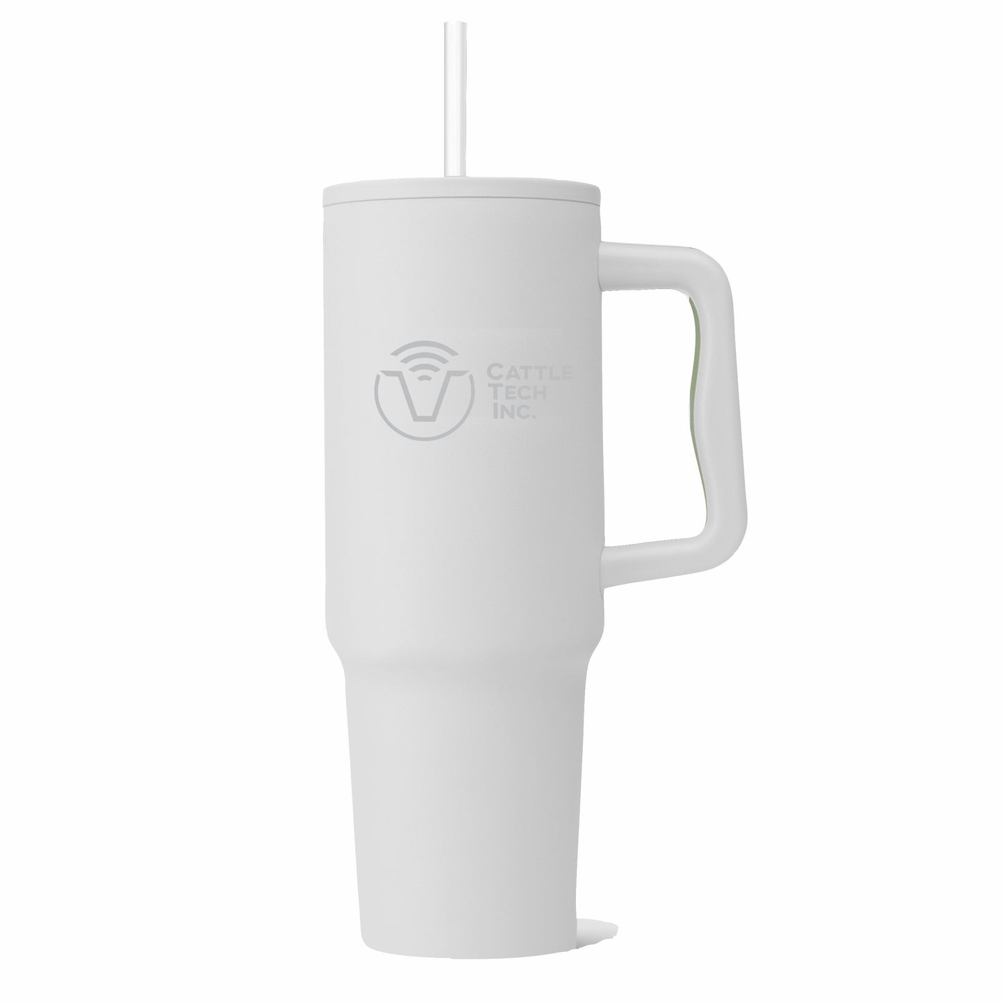 40oz. TUMBLER w/ HANDLE & STRAW - CATTLE TECH INC. - LASER ENGRAVE