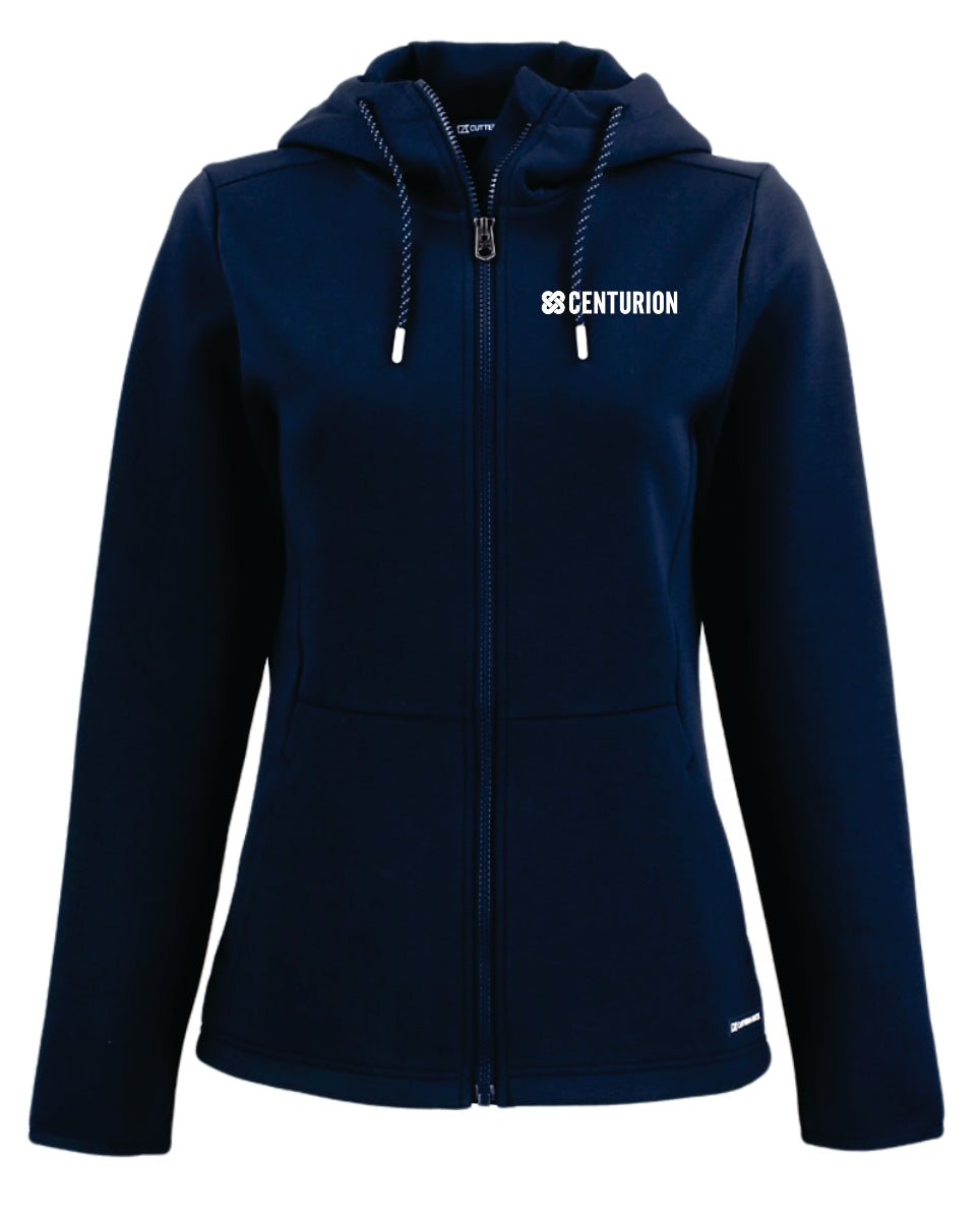 *NEW* WOMEN'S CUTTER & BUCK FULL ZIP HOODED JACKET - LCK00194 - CENTURION - EMB