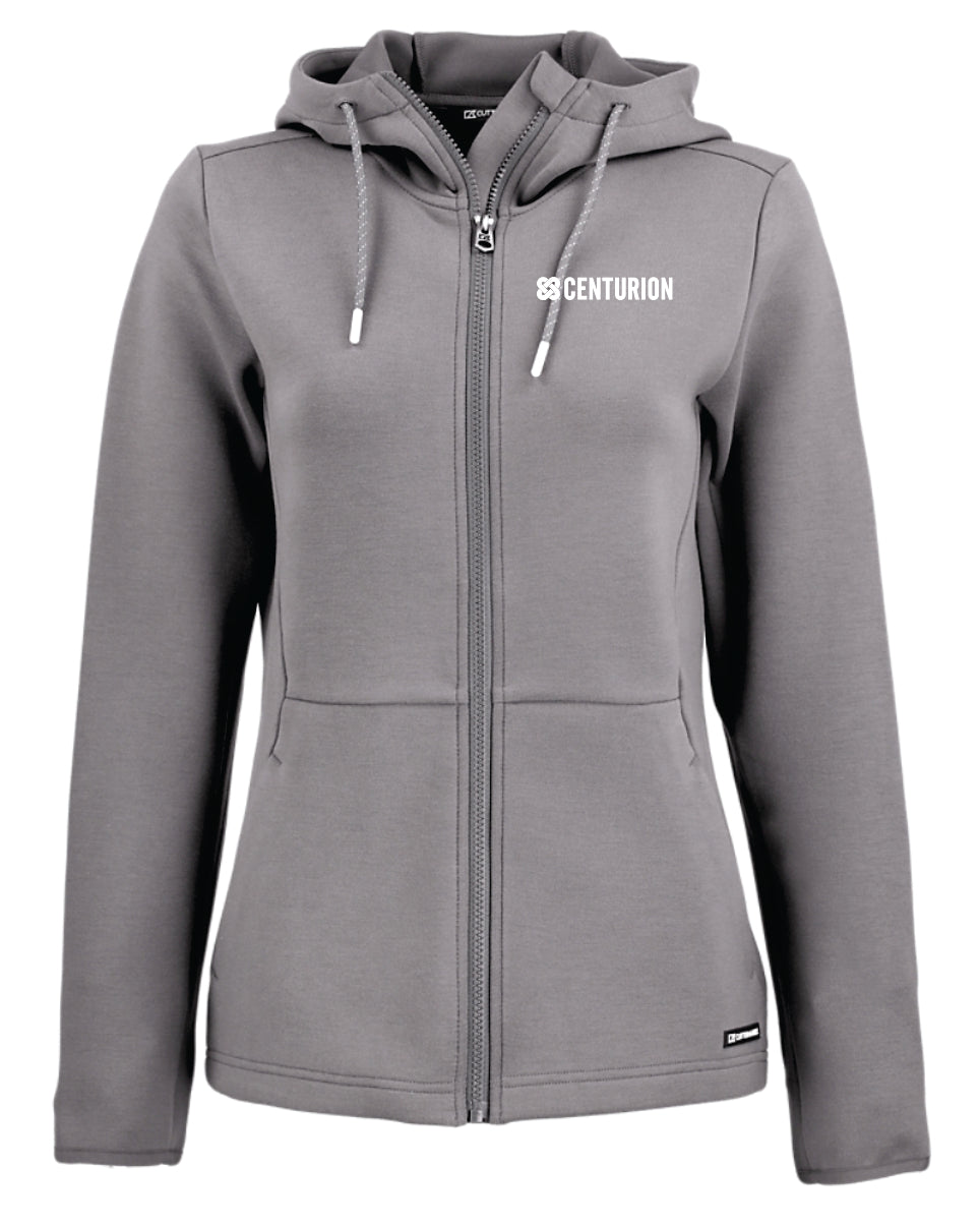 *NEW* WOMEN'S CUTTER & BUCK FULL ZIP HOODED JACKET - LCK00194 - CENTURION - EMB