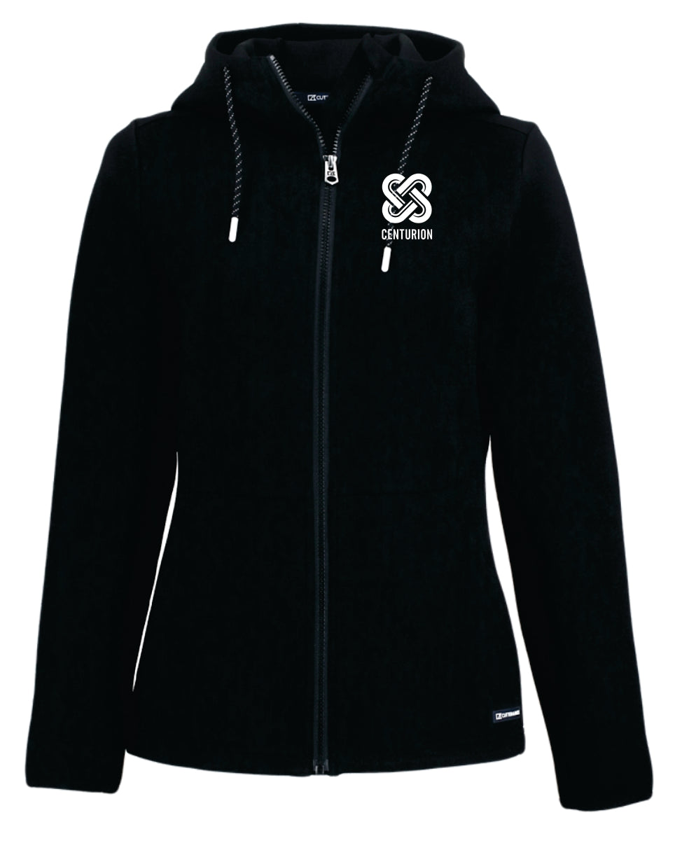 *NEW* WOMEN'S CUTTER & BUCK FULL ZIP HOODED JACKET - LCK00194 - CENTURION - EMB