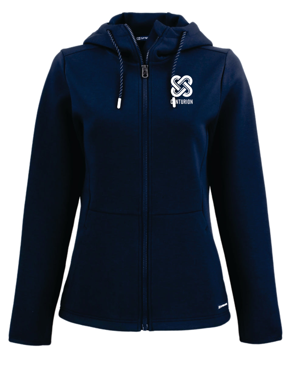 *NEW* WOMEN'S CUTTER & BUCK FULL ZIP HOODED JACKET - LCK00194 - CENTURION - EMB