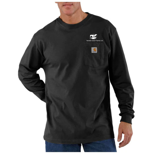 CARHARTT LONG SLEEVE POCKET TEE - K126 - VAN DEN DOOL FARMS LOGO - HP