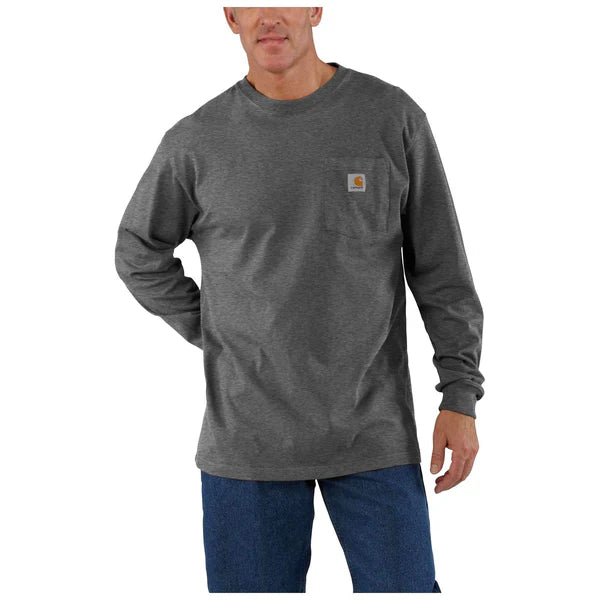 CARHARTT LONG SLEEVE POCKET TEE - K126 - VAN DEN DOOL FARMS LOGO - HP