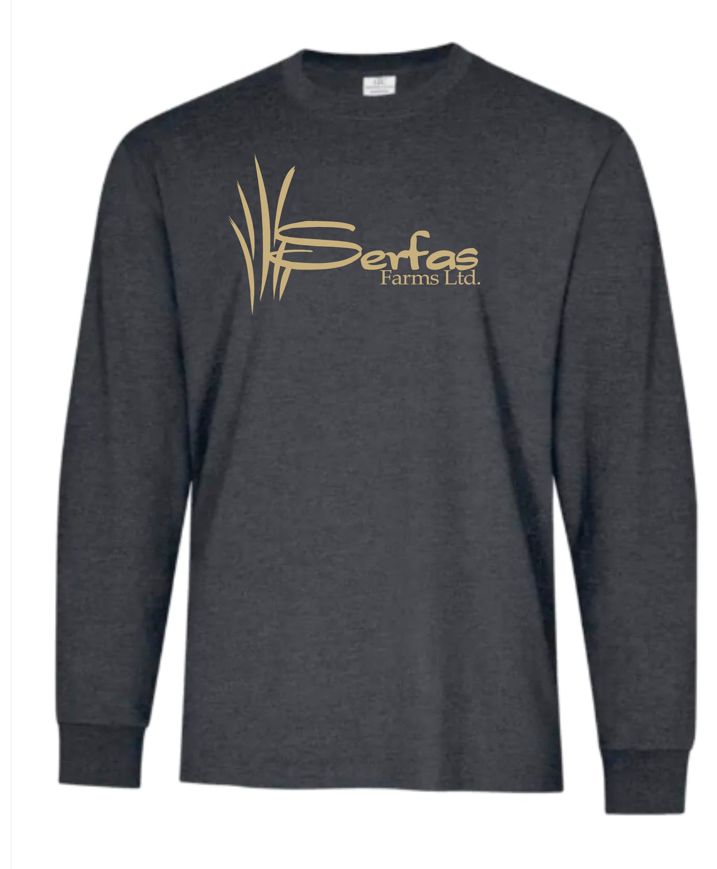 COTTON LONG SLEEVE T-SHIRT - ATC2015 - UNISEX - SERFAS FARMS LOGO - HP