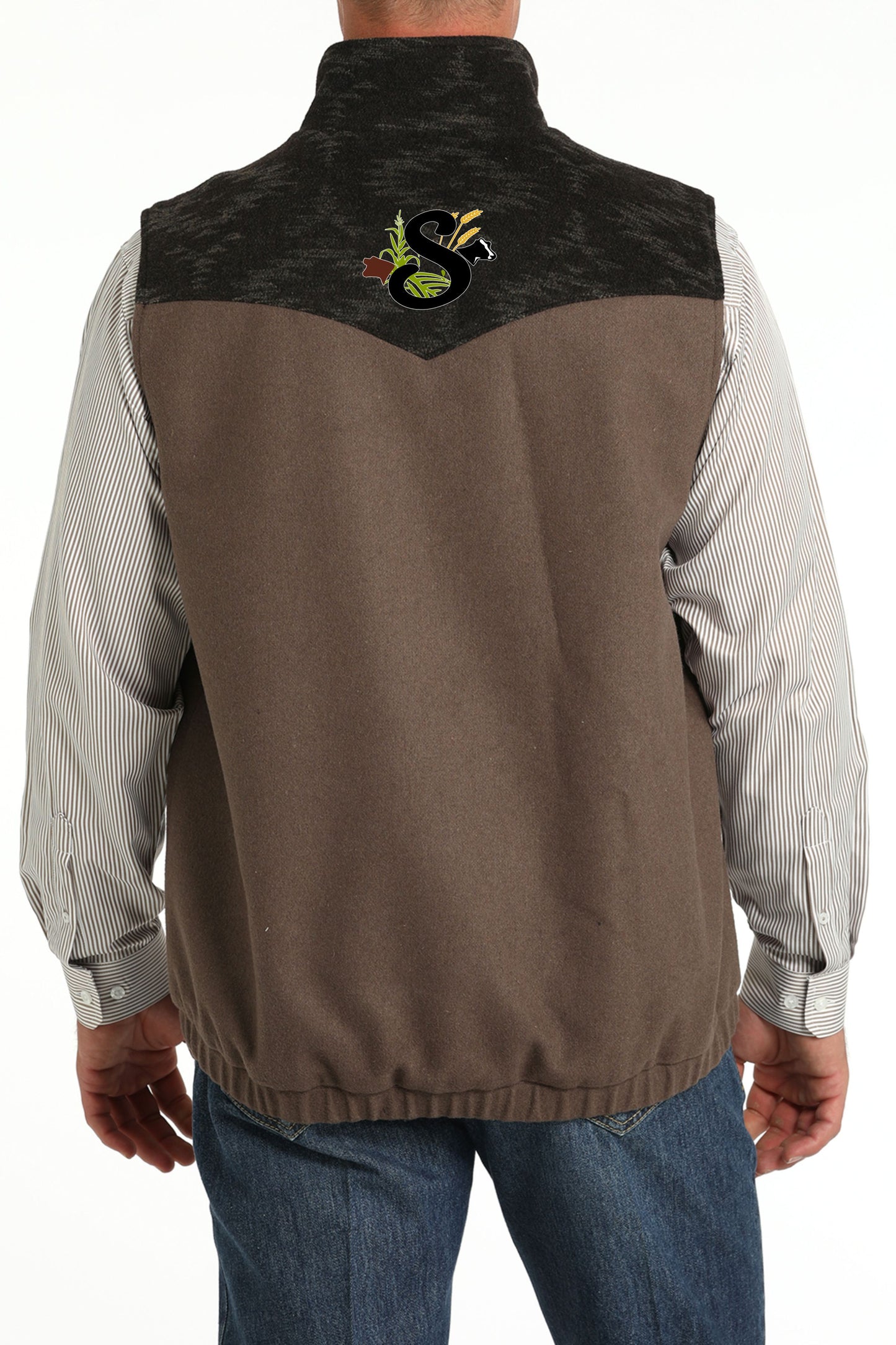 CINCH MEN'S WOOLY CONCEALED CARRY VEST - BROWN - EMB