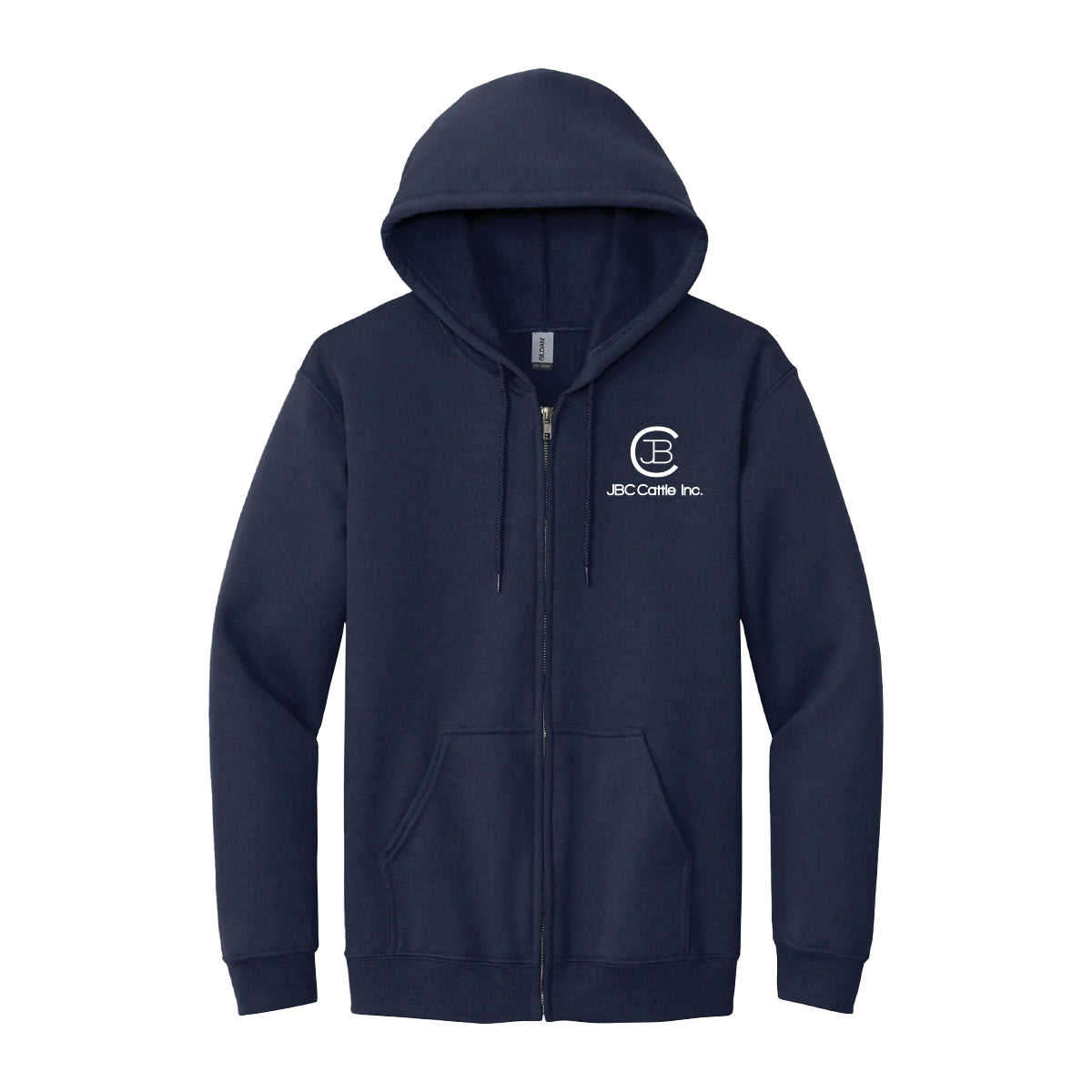 UNISEX GILDAN FULL-ZIP HOODED SWEATSHIRT - 18600 - JBC CATTLE INC. - EMB