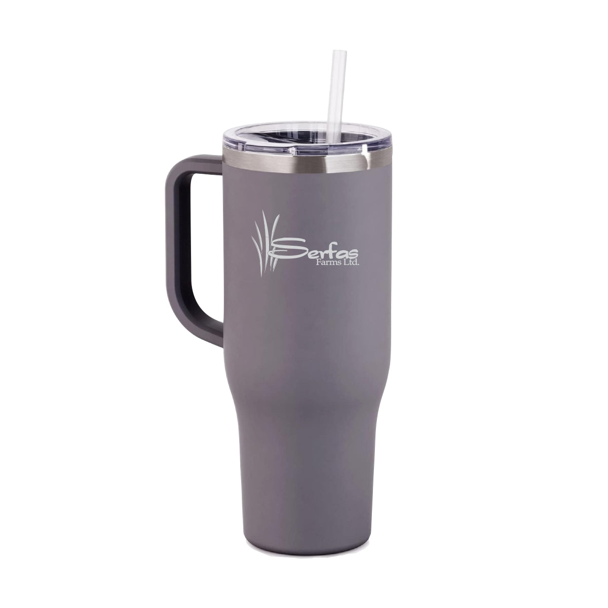 40oz. HANDLED TUMBLER - SERFAS FARMS - LASER ENGRAVED