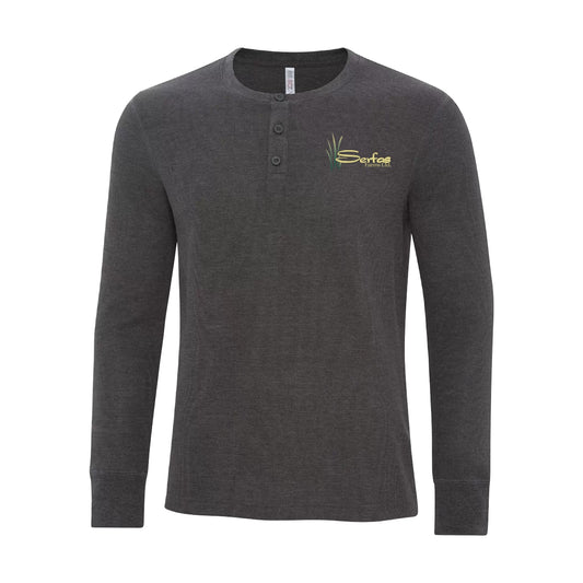 MEN'S VINTAGE THERMAL LONG SLEEVE HENLEY - ATC8064 - SERFAS FARMS - EMB