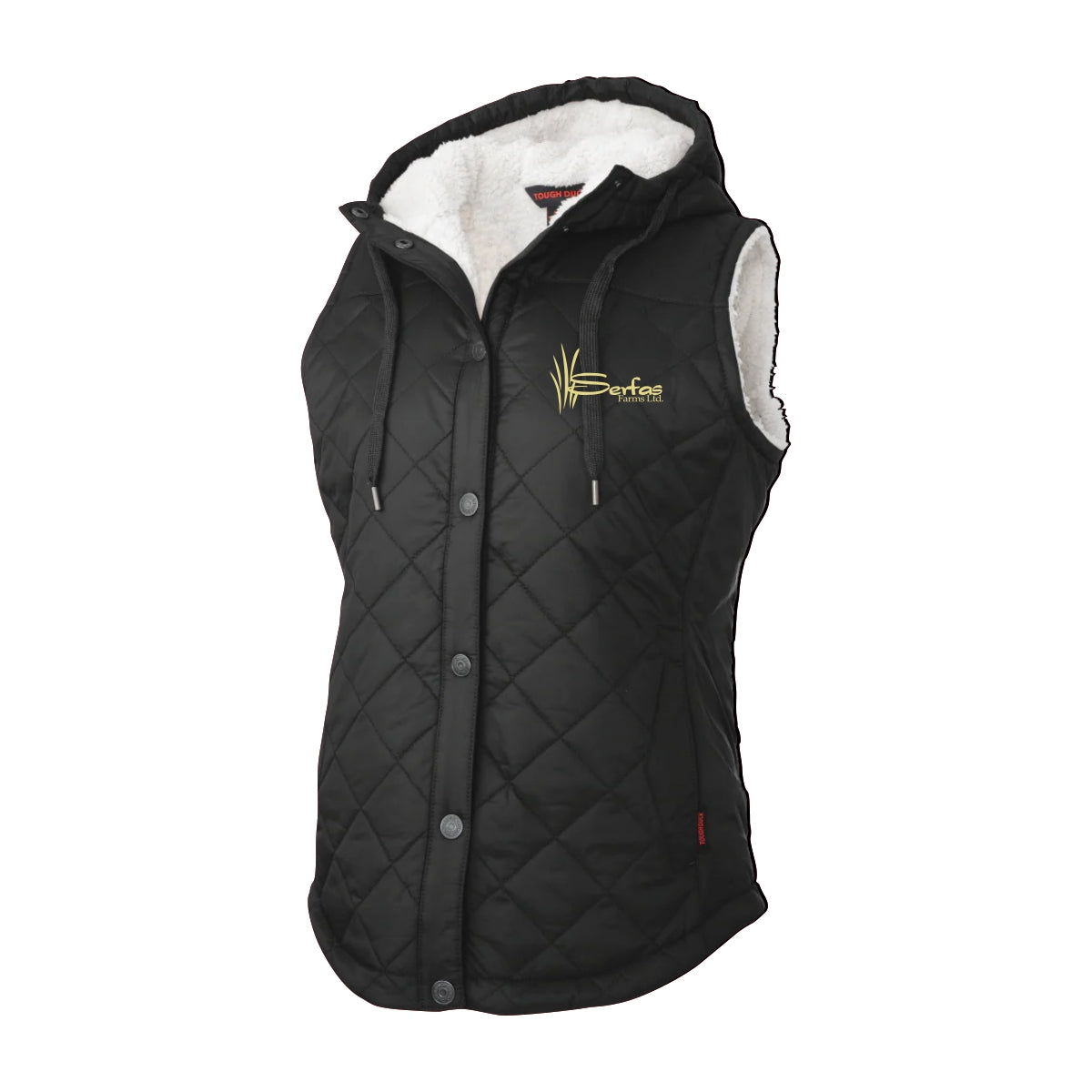 WOMEN'S TOUGH DUCK QUILTED SHERPA LINED VEST - WV10 - SERFAS FARMS - EMB