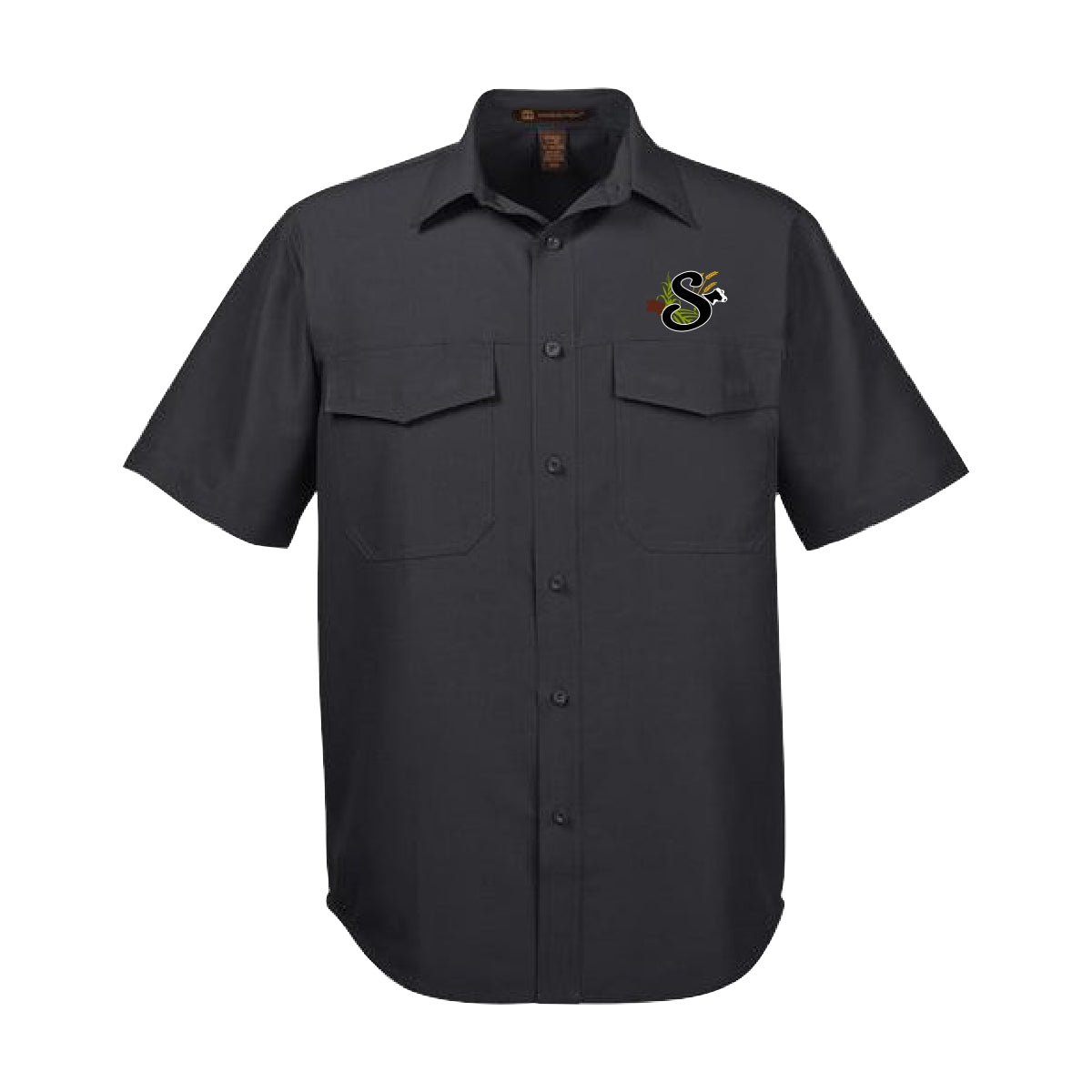 MEN'S HARRITON SHORT SLEEVE STAFF SHIRT - M580 - SLOMP FARMS - EMB