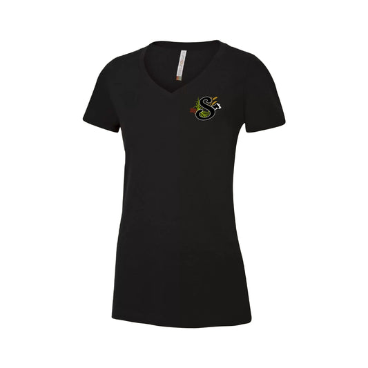 LADIES' RING SPUN V-NECK TSHIRT - ATC8001L - SLOMP FARMS - HP