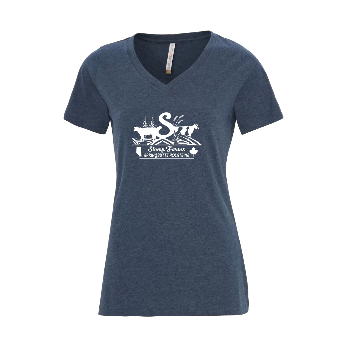 LADIES' RING SPUN V-NECK TSHIRT - ATC8001L - SLOMP FARMS - HP