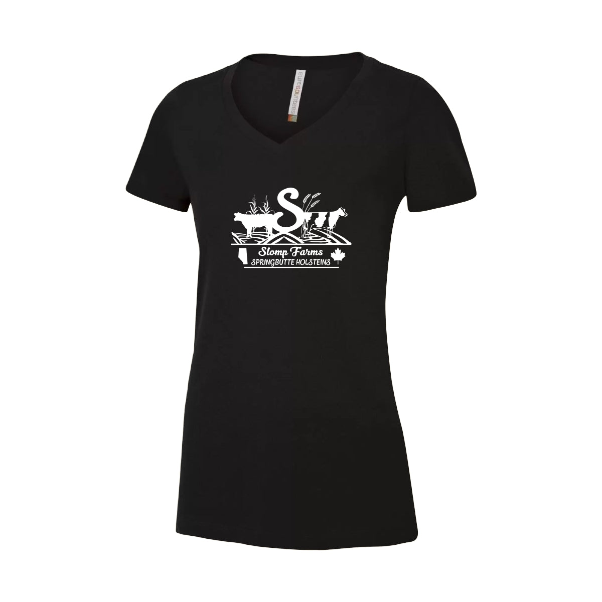 LADIES' RING SPUN V-NECK TSHIRT - ATC8001L - SLOMP FARMS - HP