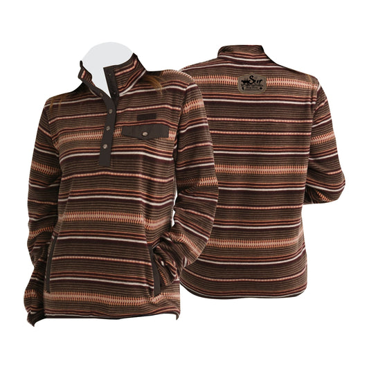 WOMEN'S CINCH STRIPED FLEECE PULLOVER - MAK9819009 - SLOMP FARMS - PATCH