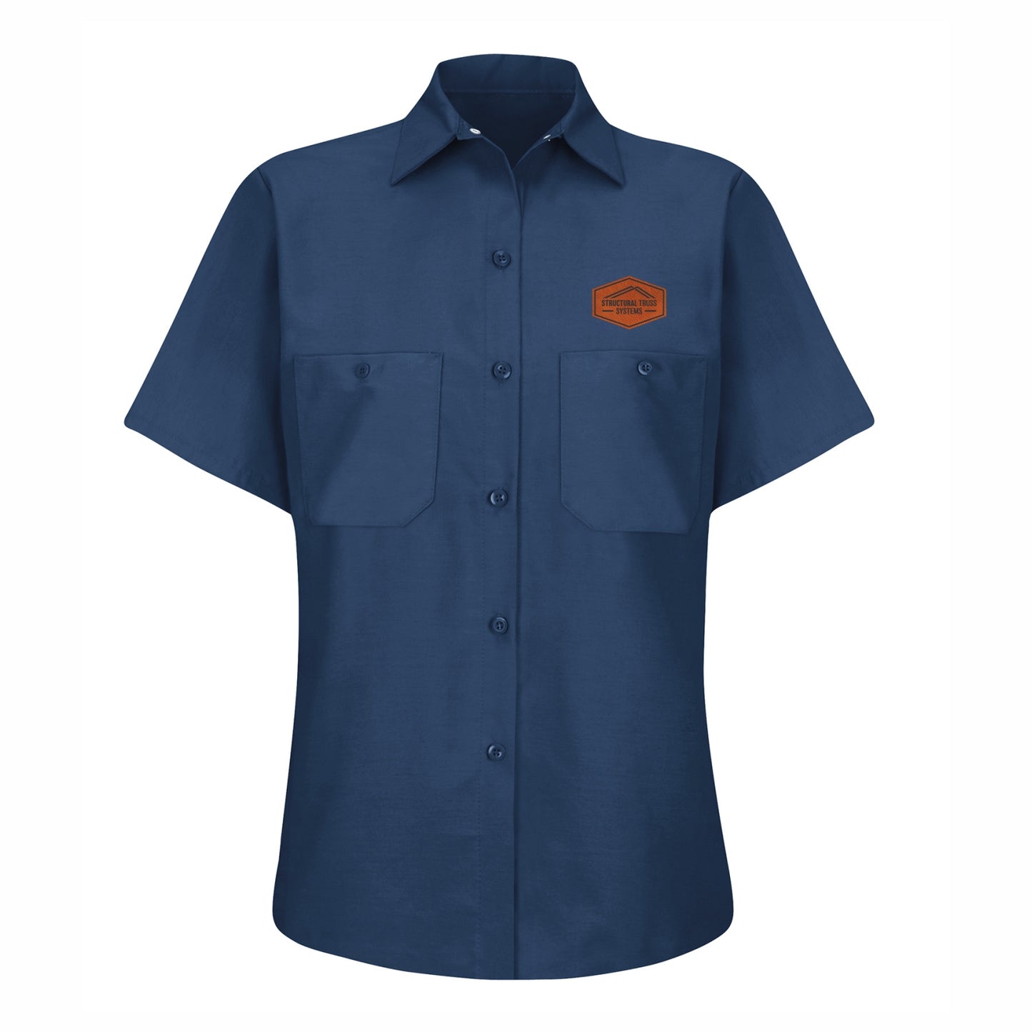 WOMEN'S RED KAP INDUSTRIAL SHORT SLEEVE WORK SHIRT - SP23 - STRUC. TRUSS & FORMA STEEL - PATCH