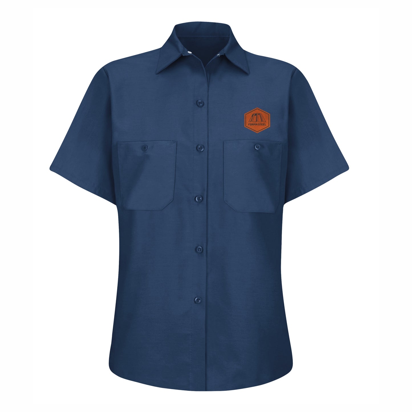 WOMEN'S RED KAP INDUSTRIAL SHORT SLEEVE WORK SHIRT - SP23 - STRUC. TRUSS & FORMA STEEL - PATCH