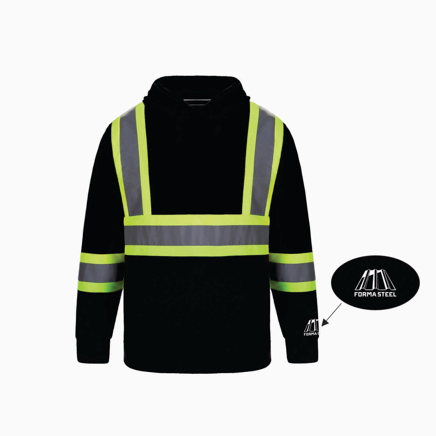 UNISEX LONG HAUL HIVIS HOODIE - L01375 - FORMA STEEL - HP