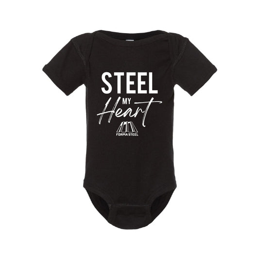 RABBIT SKINS INFANT RIB BODYSUIT - 4400 - STEEL MY HEART - HP