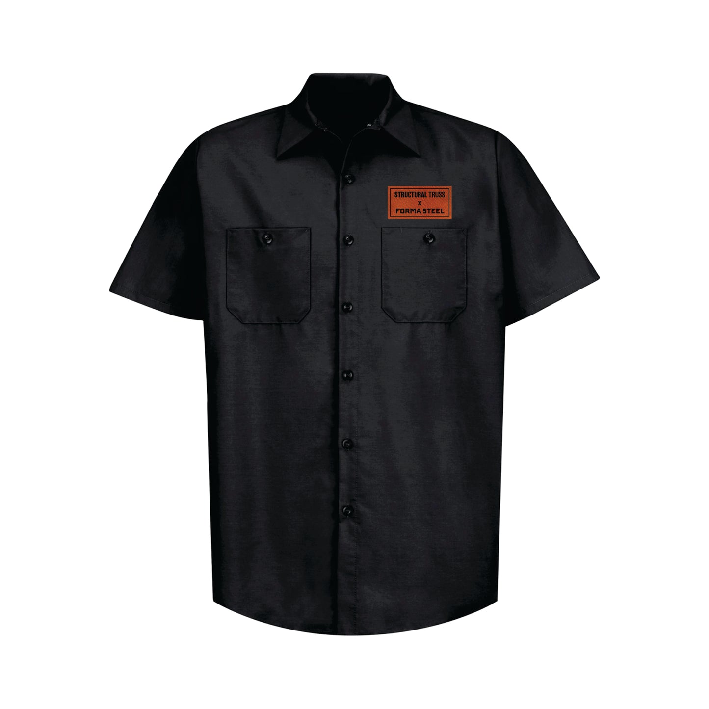 MEN'S RED KAP INDUSTRIAL SHORT SLEEVE WORK SHIRT - SP24 - STRUC. TRUSS & FORMA STEEL - PATCH