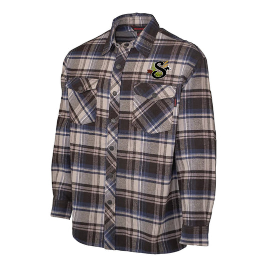 MEN'S TOUGH DUCK HEAVY FLANNEL OVERSHIRT - WS04 - SLOMP FARMS - EMB