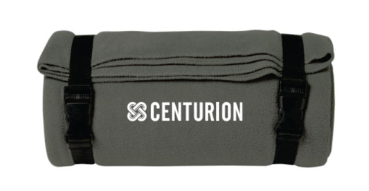 FLEECE BLANKET W/ CARRY STRAP - F1101 - CENTURION LOGO - EMB