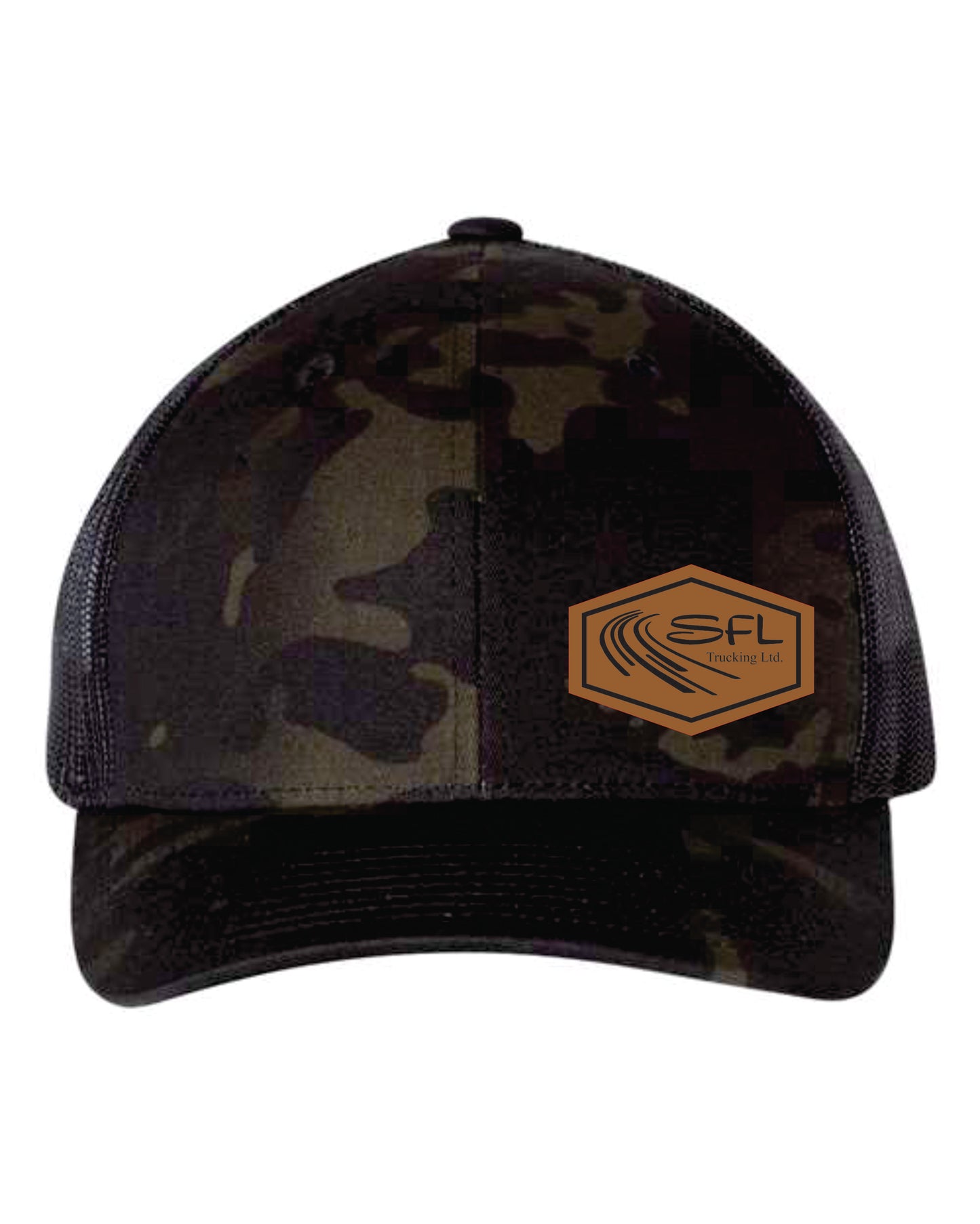 CURVED BRIM SNAP BACK - 6606 - SFL TRUCKING LOGO - LEATHER PATCH