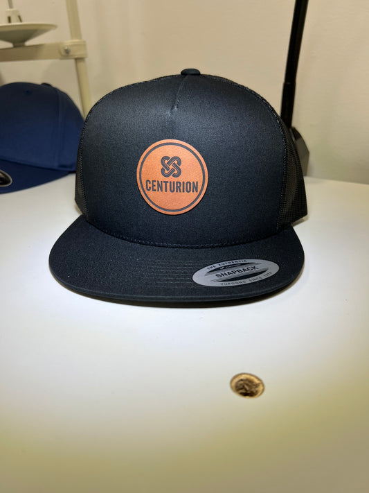 FLAT BRIM HAT - 6006 -CENTURION LOGO - ROUND LP FULL FRONT